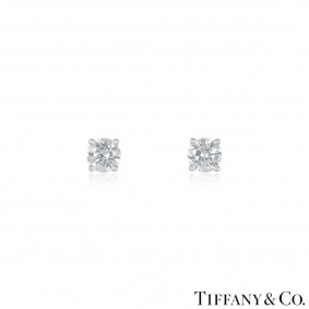 Tiffany & Co. Diamond Platinum Stud Earrings 2.02ct TDW I/VS1